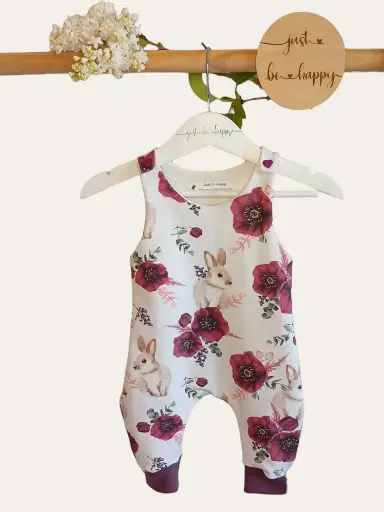 Grenouillère lapin fleurs